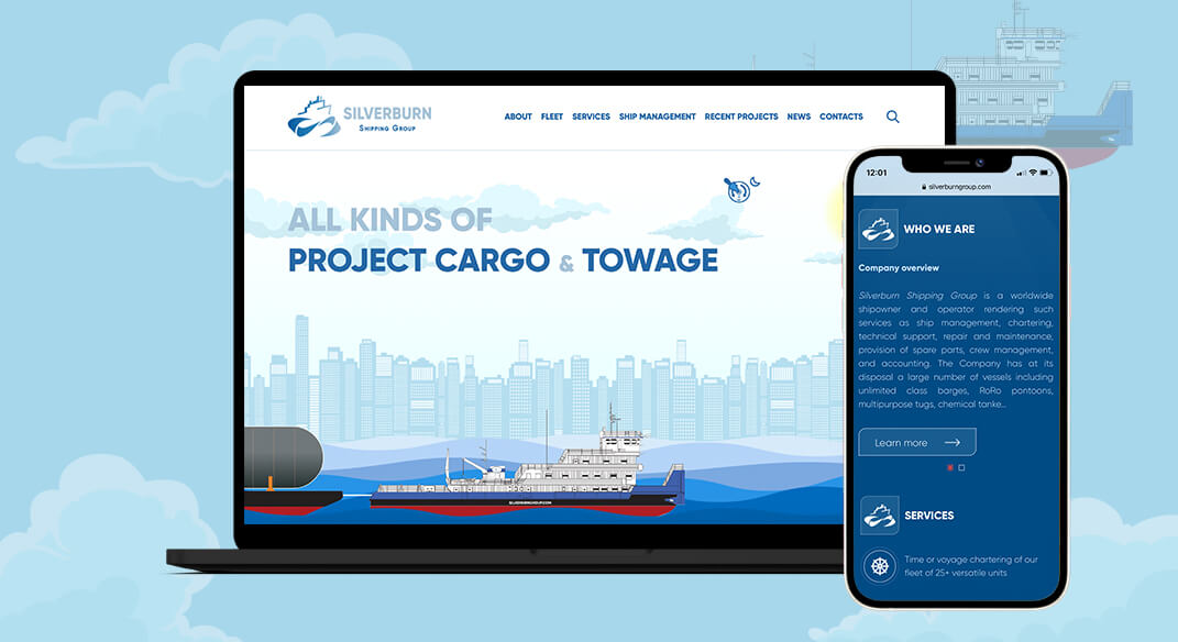 Разработка корпоративного сайта судоходной компании Silverburn Shipping Group ENG